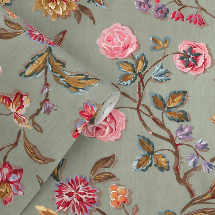 Laura Ashley Lingmell Trail Antique Green Wallpaper