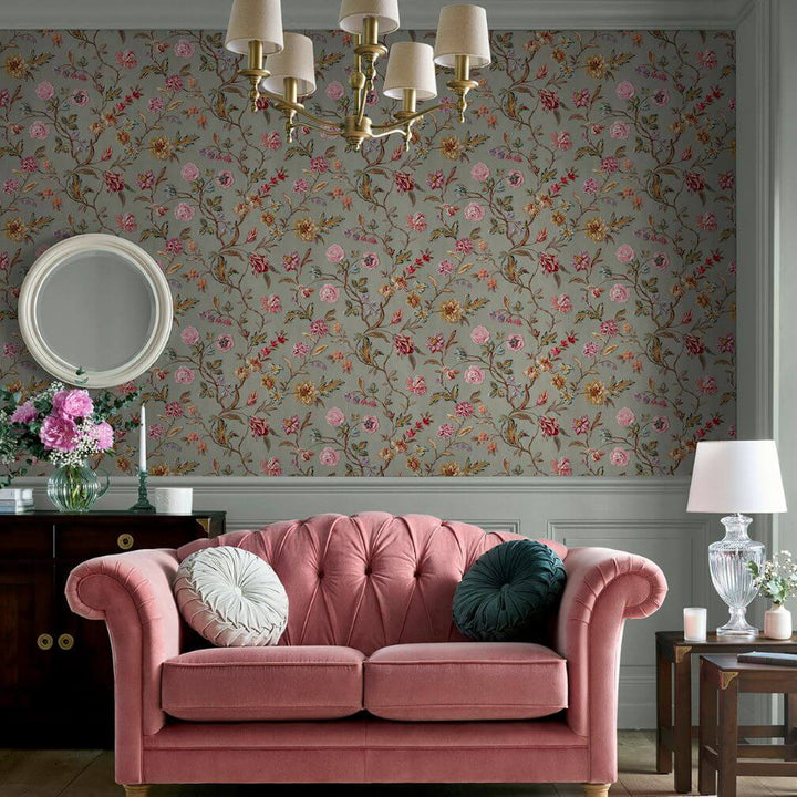Laura Ashley Lingmell Trail Antique Green Wallpaper