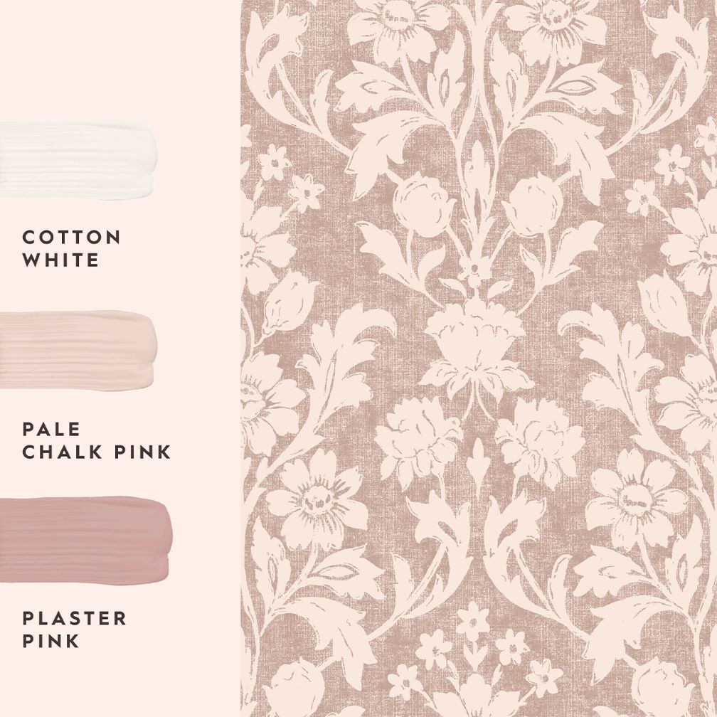 Laura Ashley Semington Silhouette Plaster Pink Wallpaper