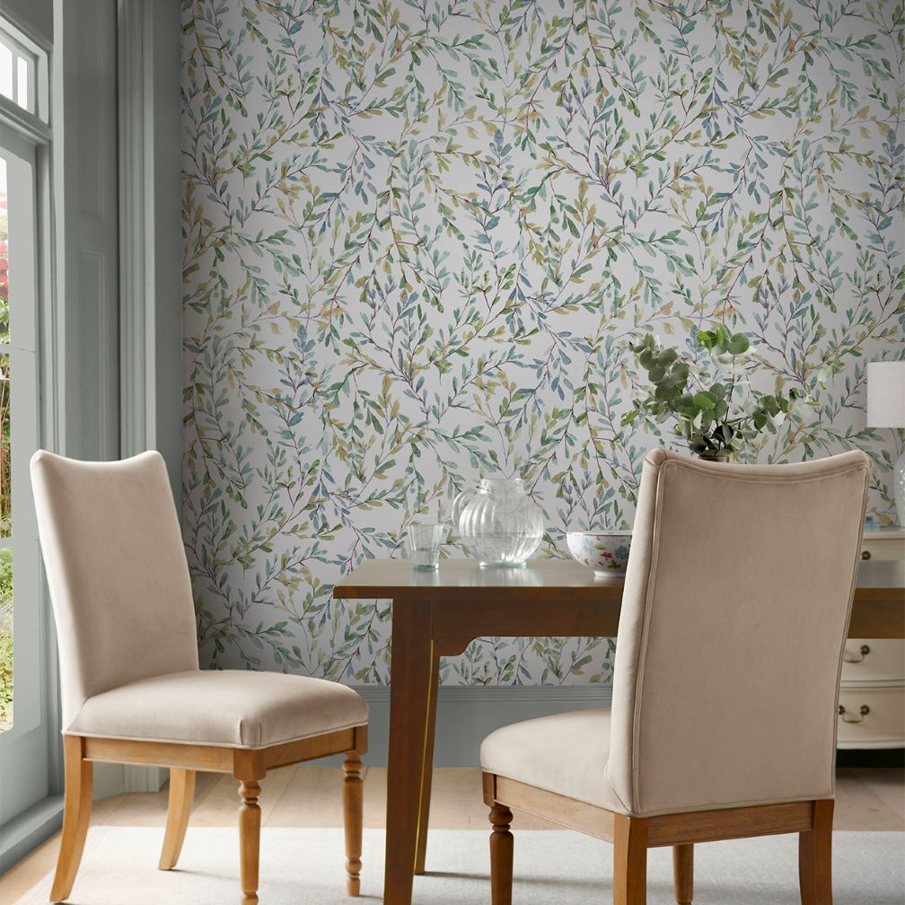 Laura Ashley Brayton Leaves Fresh Green Wallpaper
