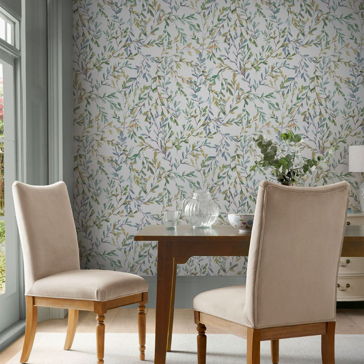 Laura Ashley Brayton Leaves Fresh Green Wallpaper