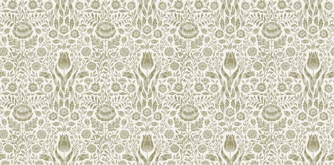 Laura Ashley Ashstead Damask Hedgerow Wallpaper