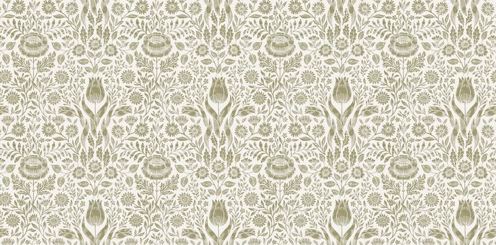 Laura Ashley Ashstead Damask Hedgerow Wallpaper