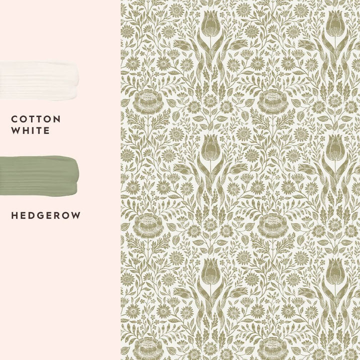 Laura Ashley Ashstead Damask Hedgerow Wallpaper