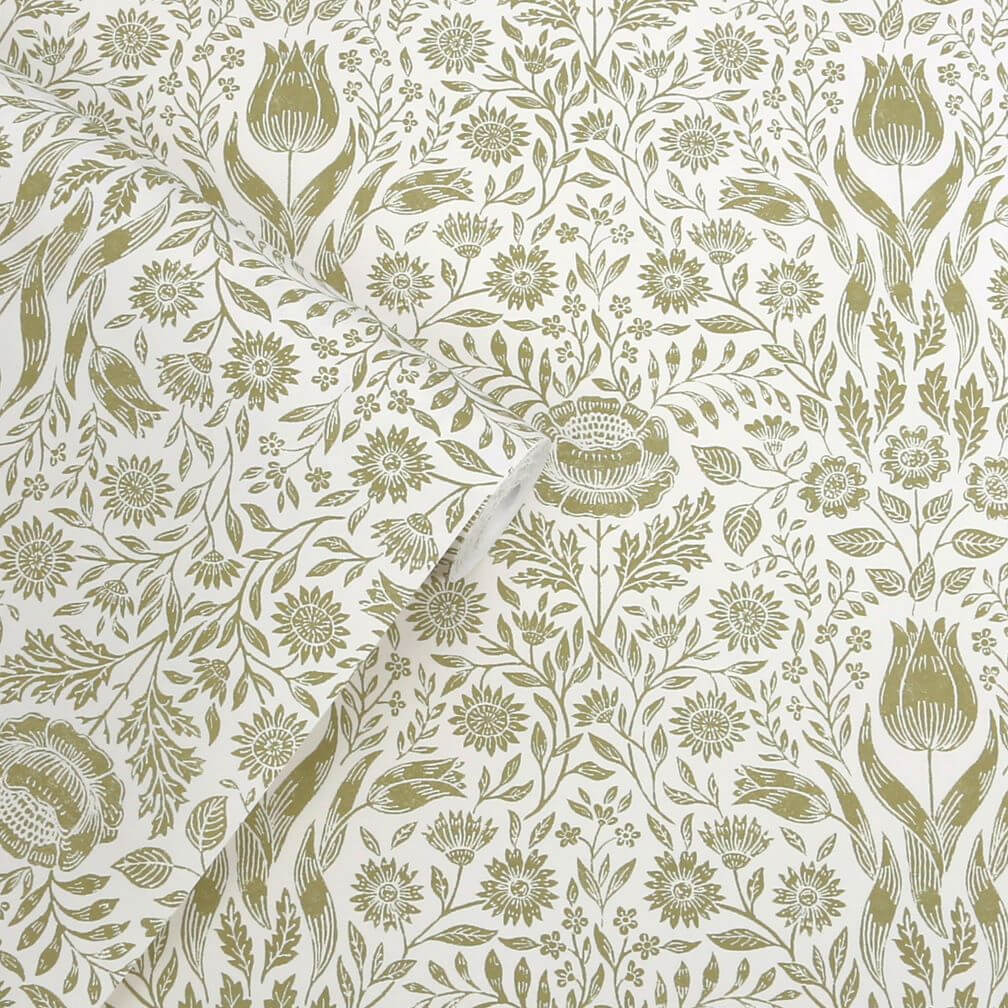Laura Ashley Ashstead Damask Hedgerow Wallpaper