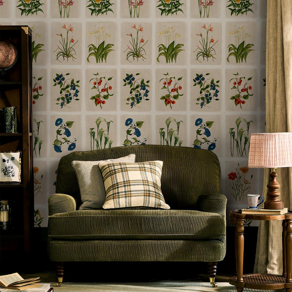Laura Ashley Pershore Postcards Linen Wallpaper