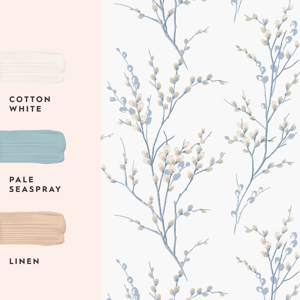 Laura Ashley Pussy Willow Seaspray Wallpaper