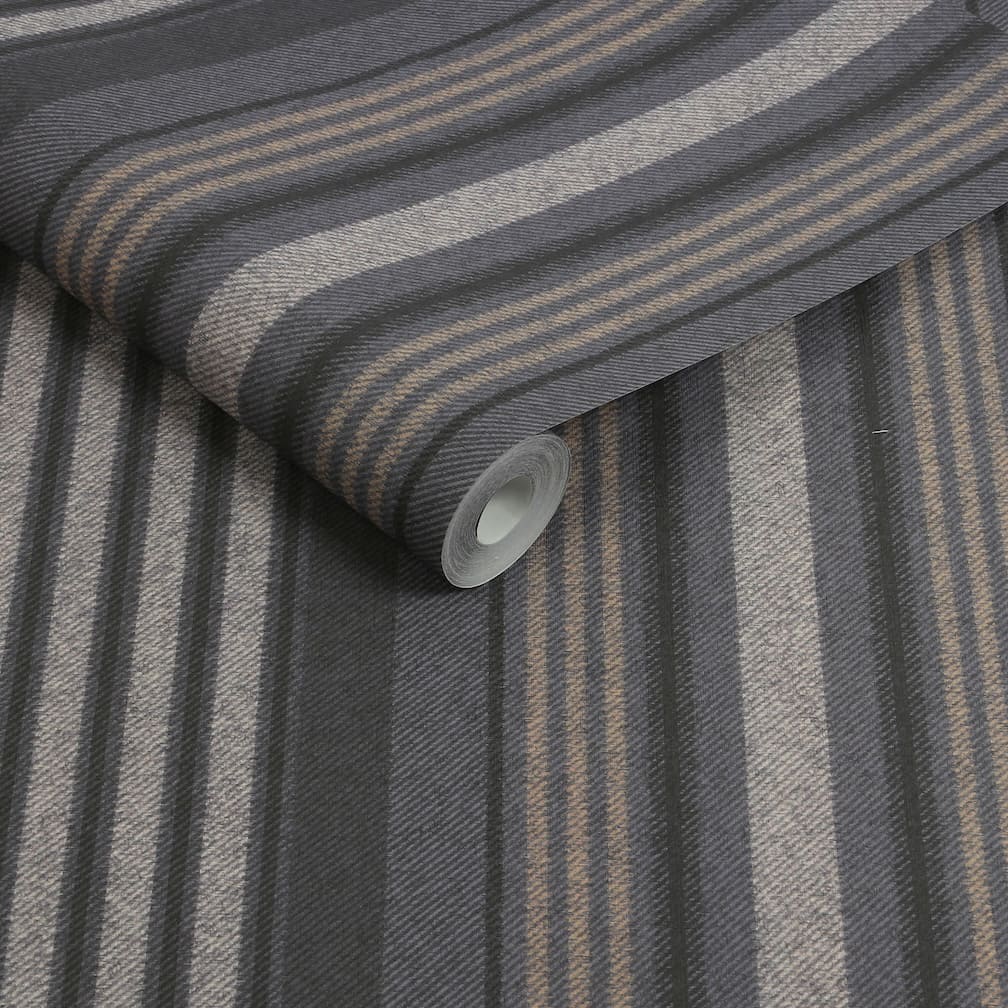 Superfresco Easy Loom Stripe Charcoal Wallpaper