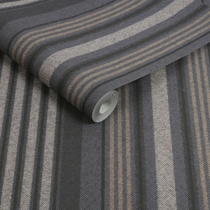 Superfresco Easy Loom Stripe Charcoal Wallpaper