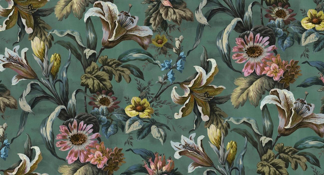 Graham & Brown Lys Petrol Wallpaper