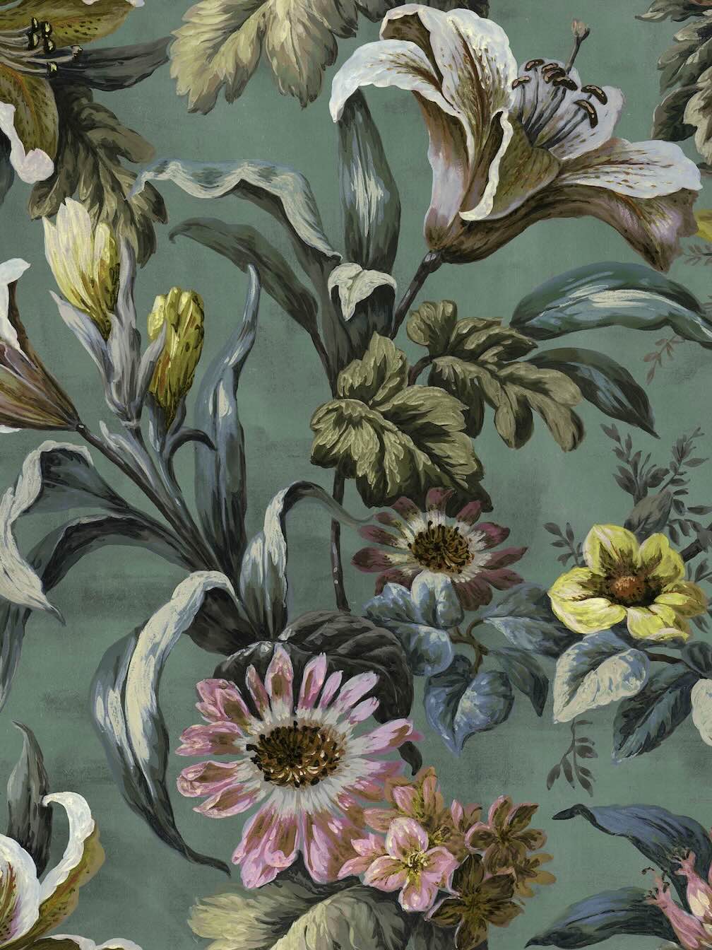 Graham & Brown Lys Petrol Wallpaper