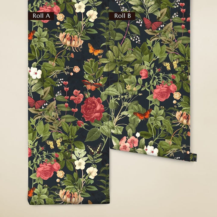 Graham & Brown Bodnant Garden Navy Wallpaper (Set of 2 Rolls)