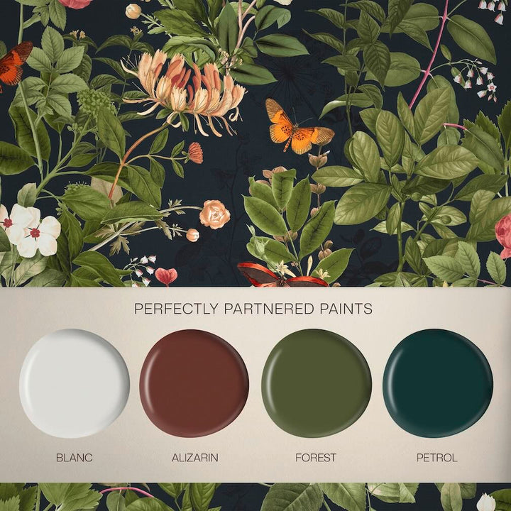 Graham & Brown Bodnant Garden Navy Wallpaper (Set of 2 Rolls)