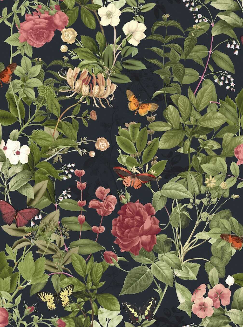 Graham & Brown Bodnant Garden Navy Wallpaper (Set of 2 Rolls)