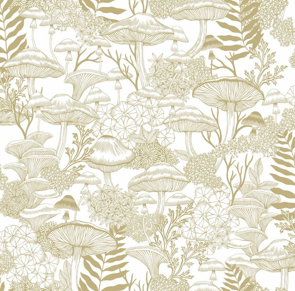 Graham & Brown Fungi Folklore Crème Brûlée Wallpaper
