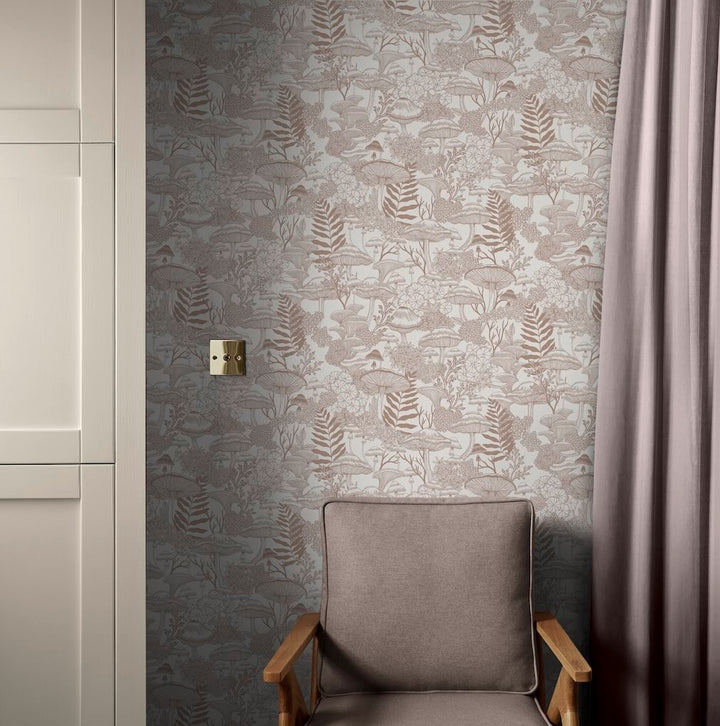 Graham & Brown Fungi Folklore Whispering Rose Wallpaper