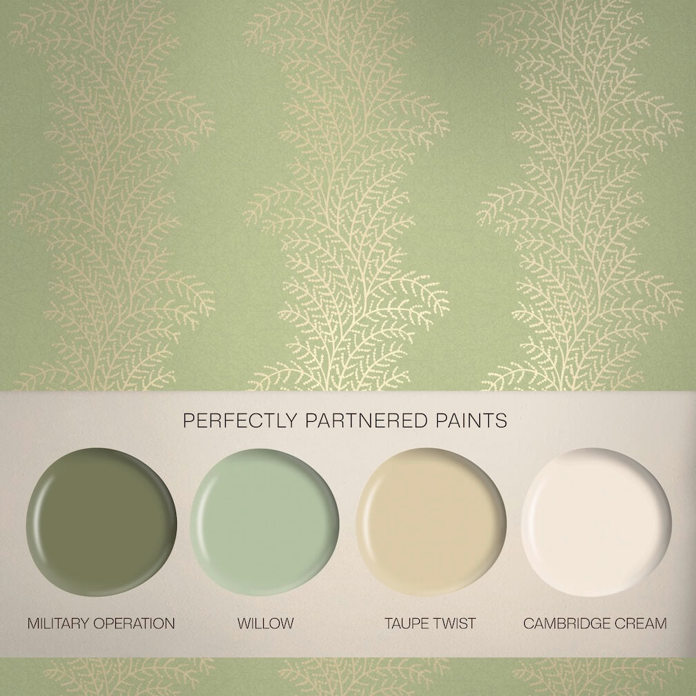 Graham & Brown Whispering Fern Dark Sage Wallpaper