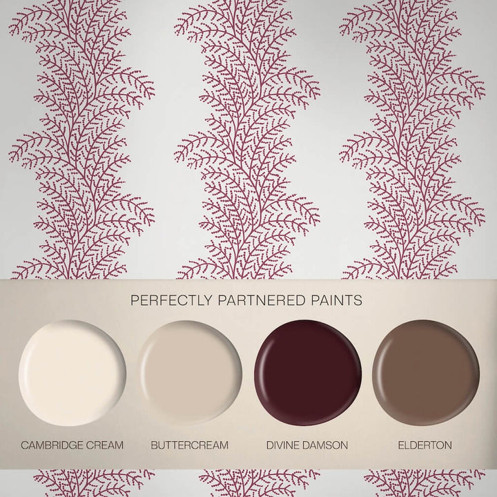 Graham & Brown Whispering Fern Divine Damson Wallpaper