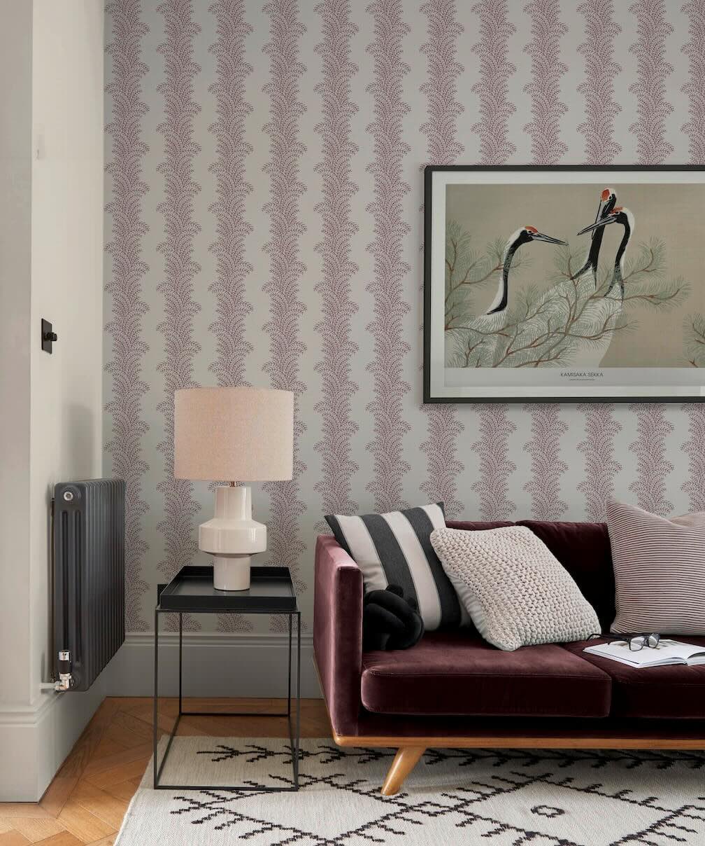 Graham & Brown Whispering Fern Divine Damson Wallpaper