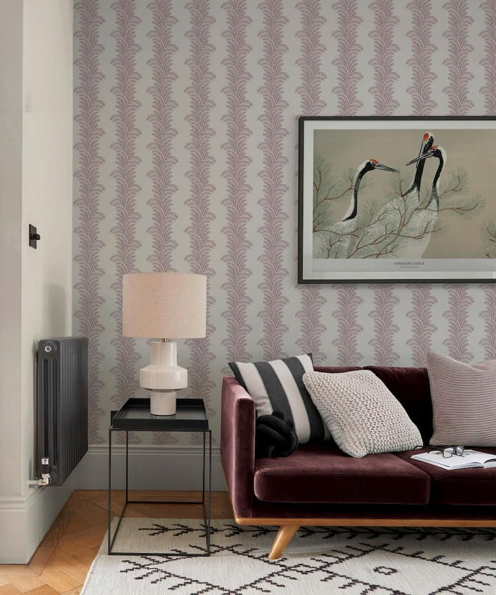 Graham & Brown Whispering Fern Divine Damson Wallpaper
