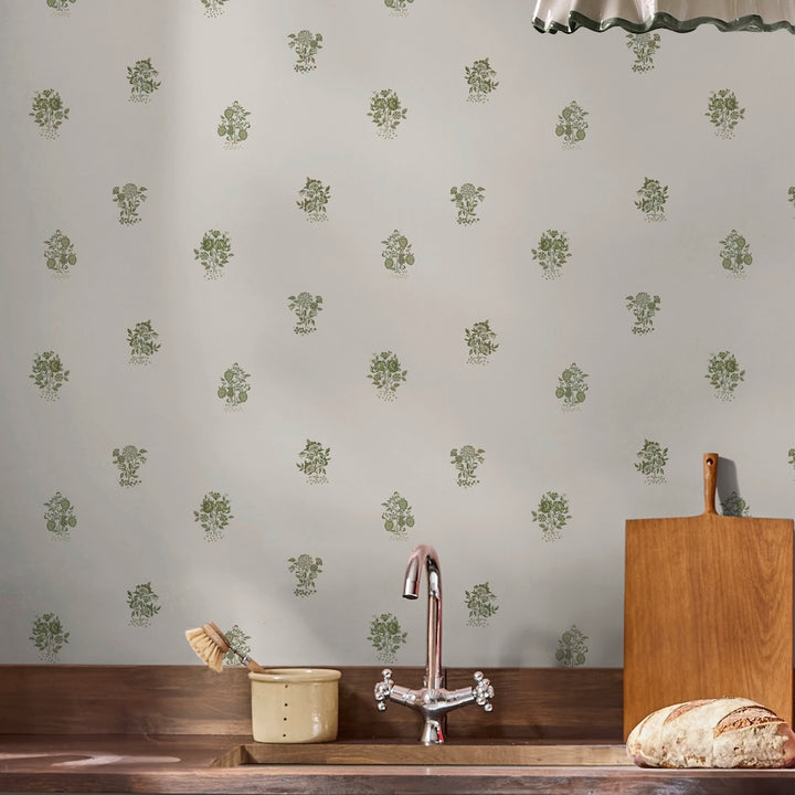 Cath Kidston Kingdom Posey Sage Wallpaper