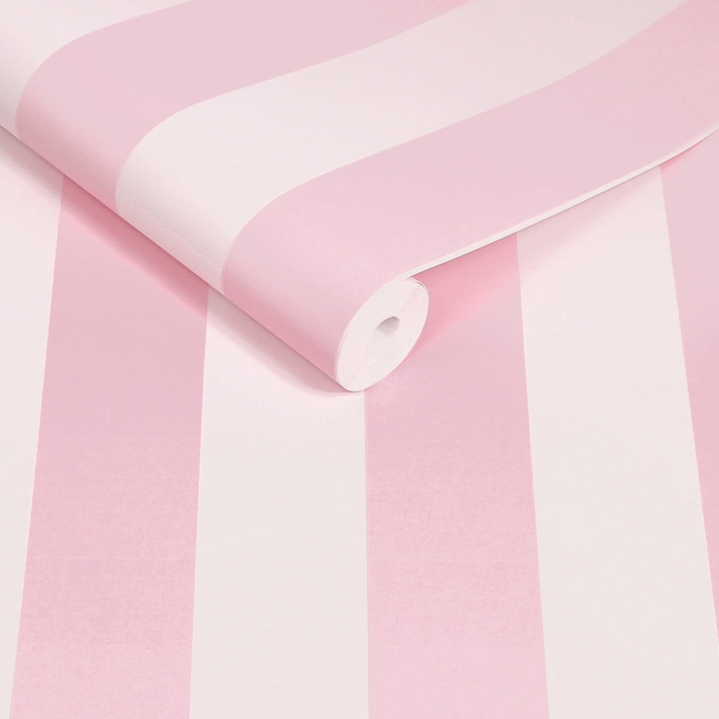 Cath Kidston Canopy Stripe Pink Wallpaper