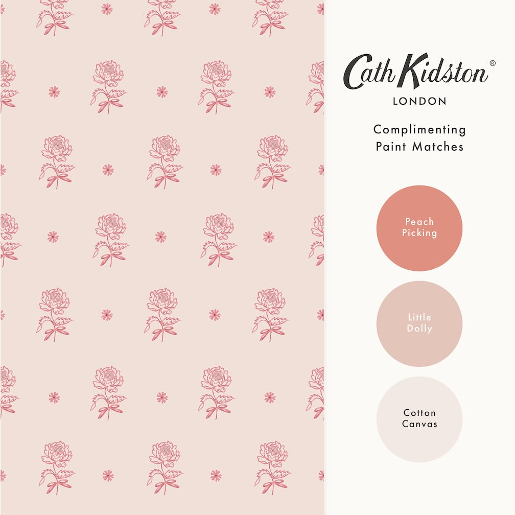 Cath Kidston Spitalfield Bunches Pink Wallpaper