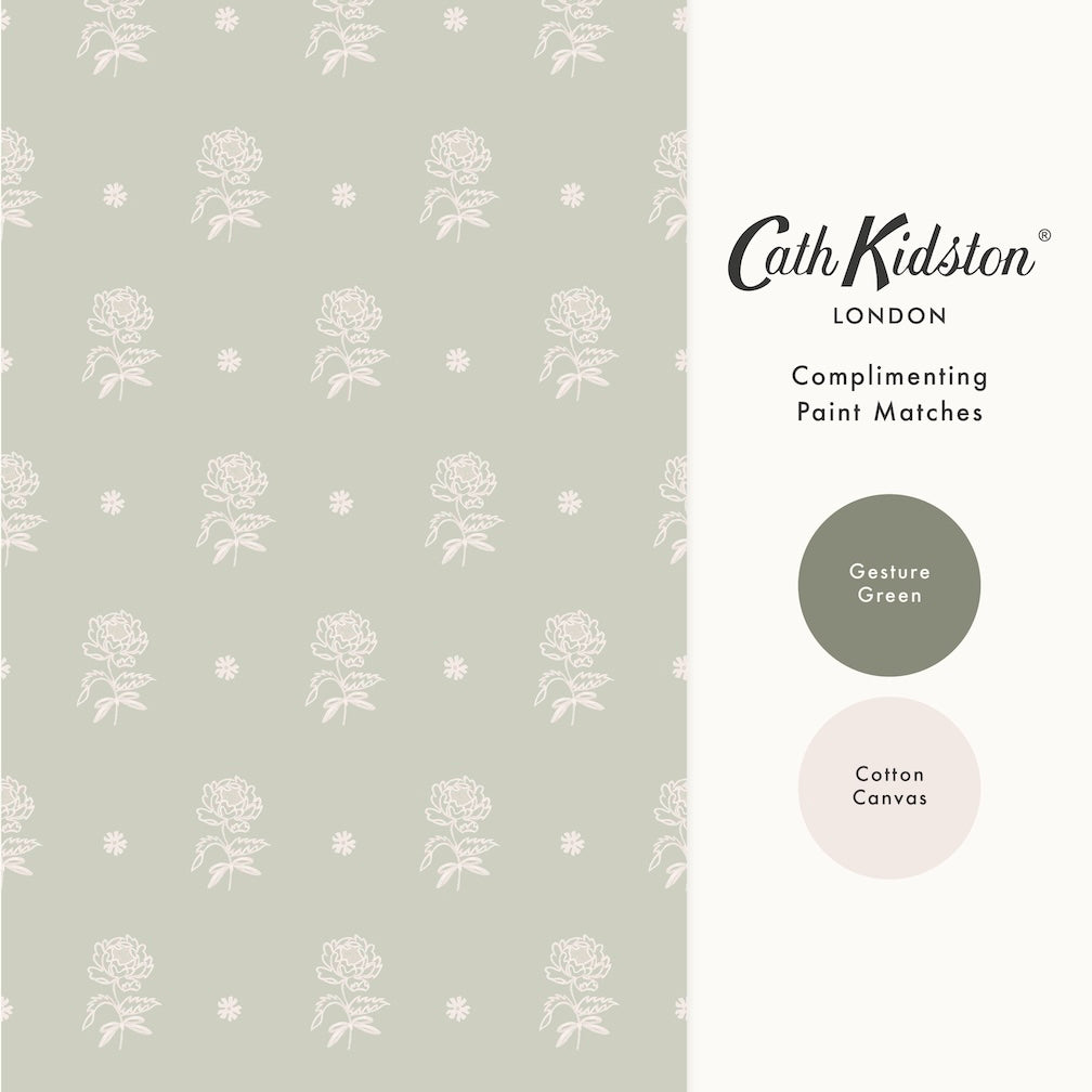 Cath Kidston Spitalfield Bunches Sage Wallpaper