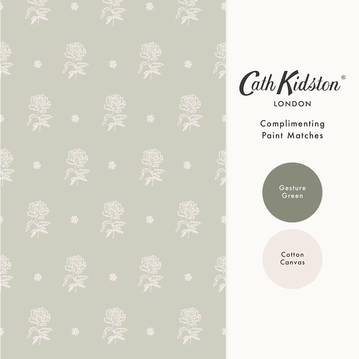 Cath Kidston Spitalfield Bunches Sage Wallpaper