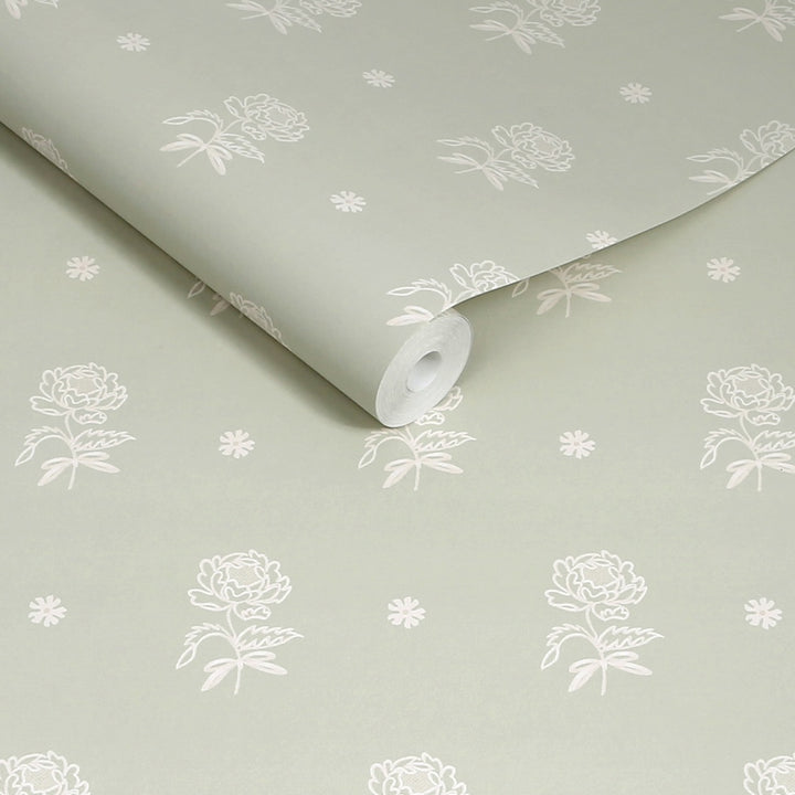Cath Kidston Spitalfield Bunches Sage Wallpaper