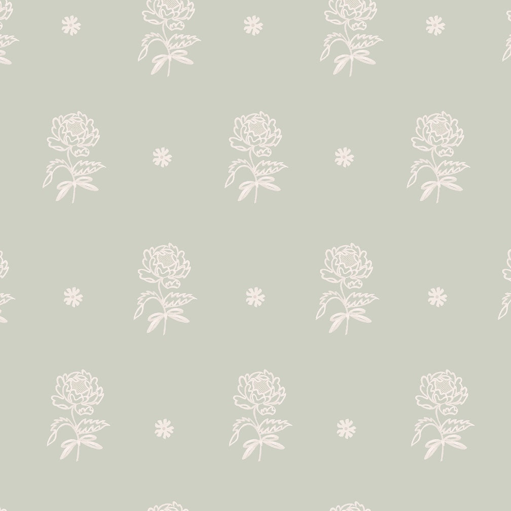Cath Kidston Spitalfield Bunches Sage Wallpaper