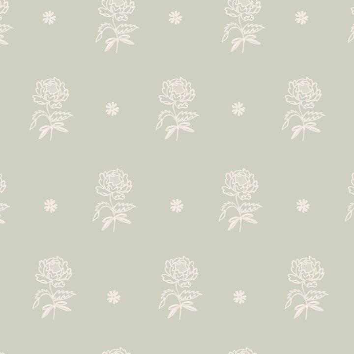 Cath Kidston Spitalfield Bunches Sage Wallpaper