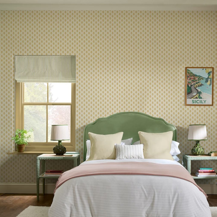 Joules Woodblock Floral Cream & Yellow Wallpaper