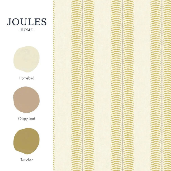 Joules Palm Leaf Stripe Cream & Yellow Wallpaper