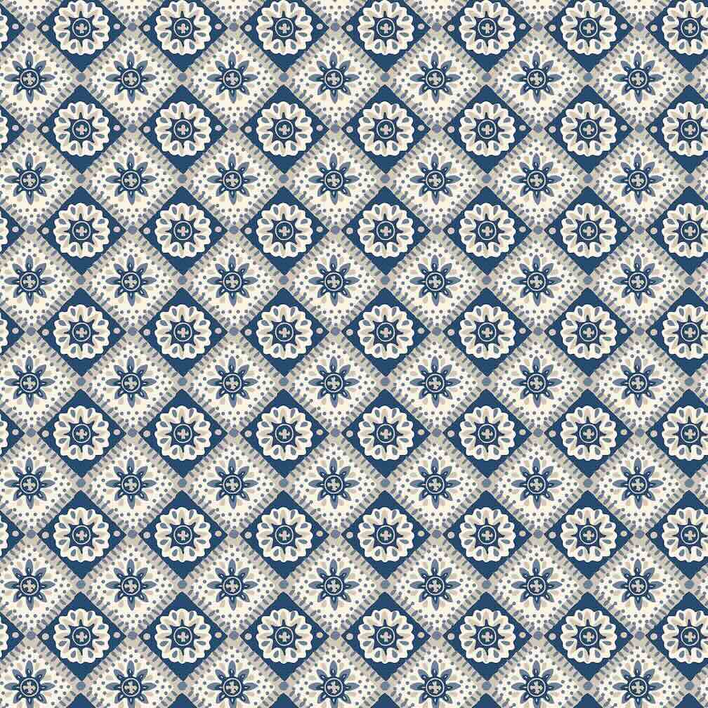 Joules Meadow Geo Navy & Cream Wallpaper