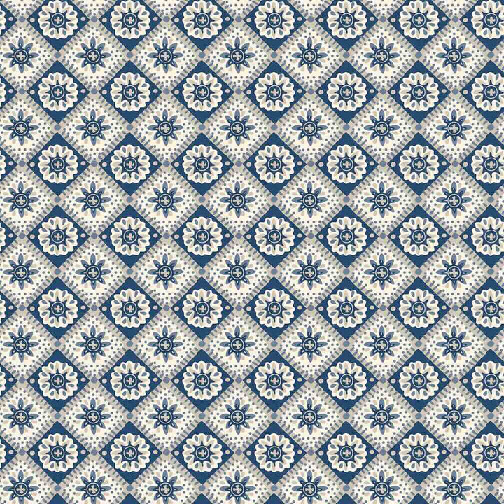 Joules Meadow Geo Navy & Cream Wallpaper