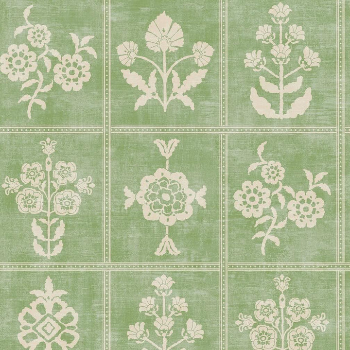 Joules Garden Floral Grid Pistachio Green Wallpaper