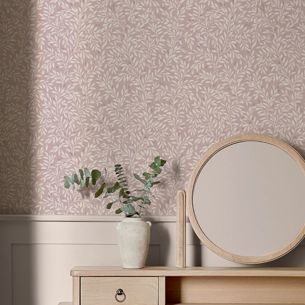 Next Blush Ditsy Leaf Wallpaper