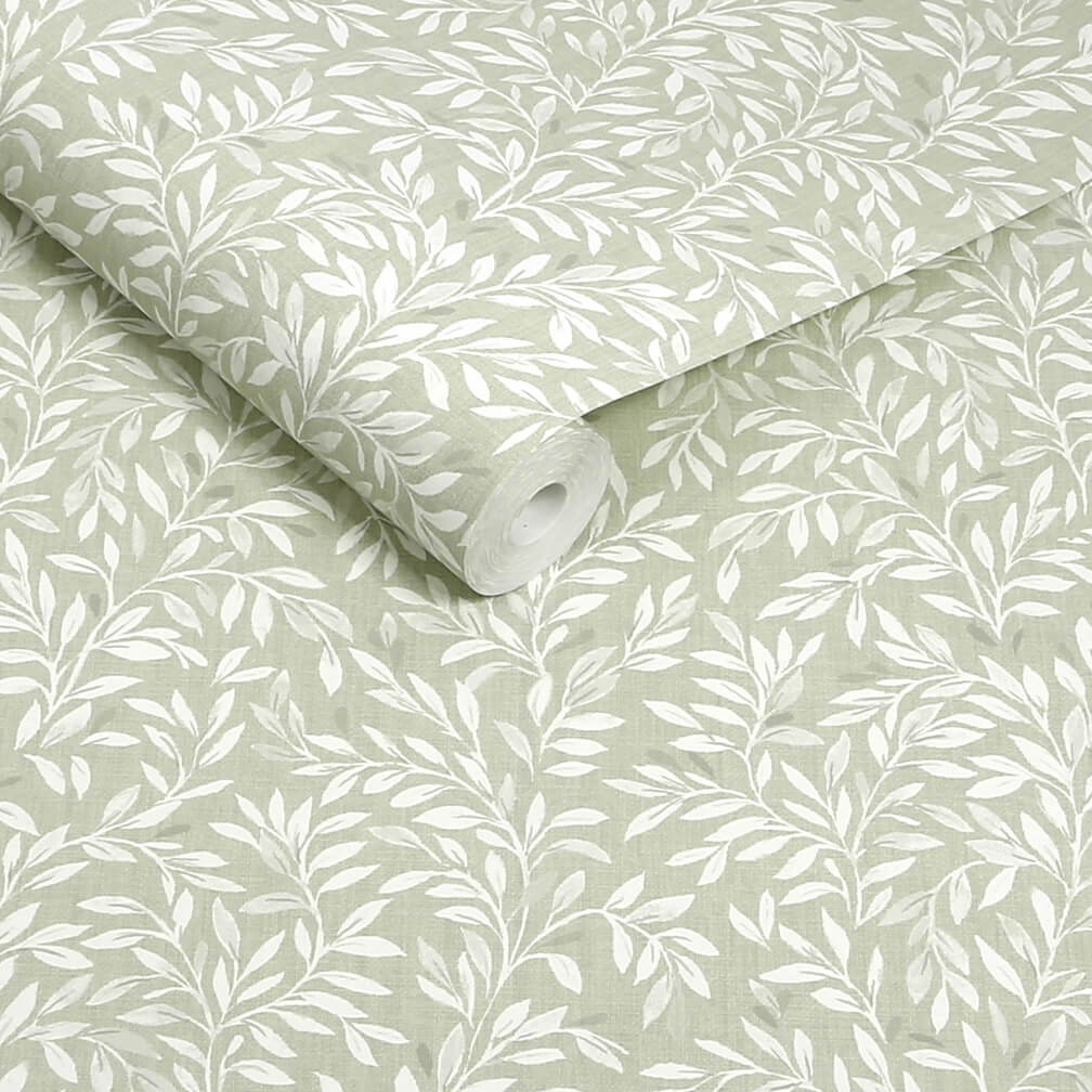 Next Sage Ditsy Leaf Wallpaper