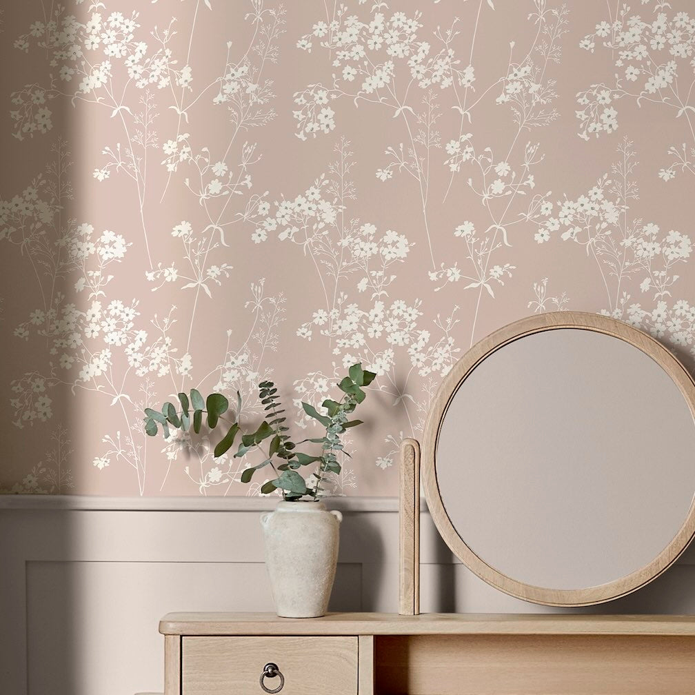 Next Blush Country Leaves Wallpaper