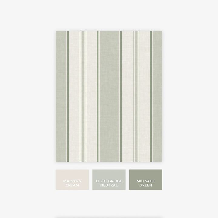 Next Sage Country Stripe Wallpaper