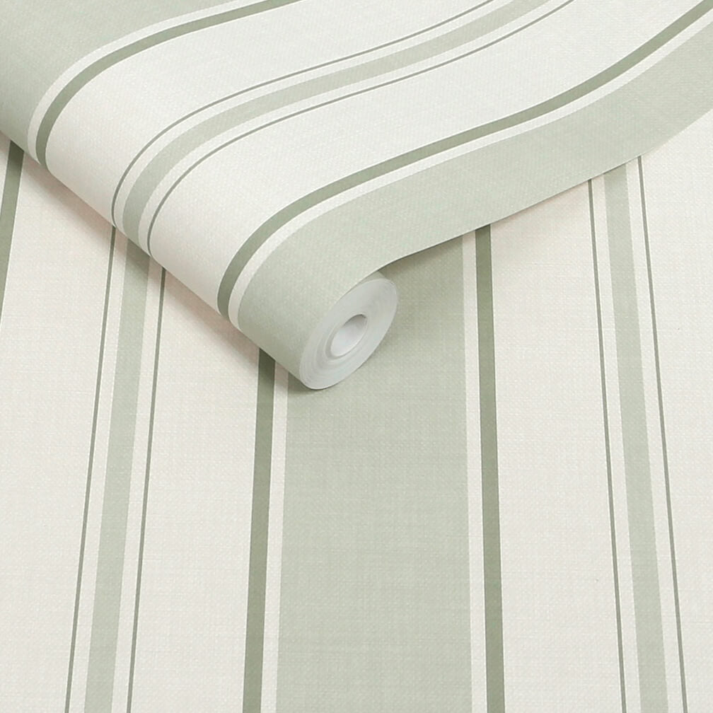 Next Sage Country Stripe Wallpaper