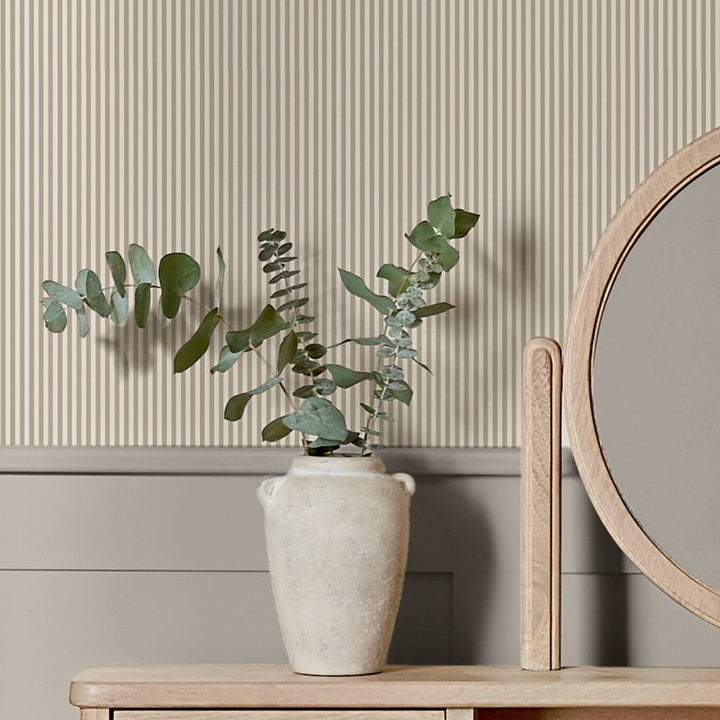 Next Natural Ticking Stripe Wallpaper
