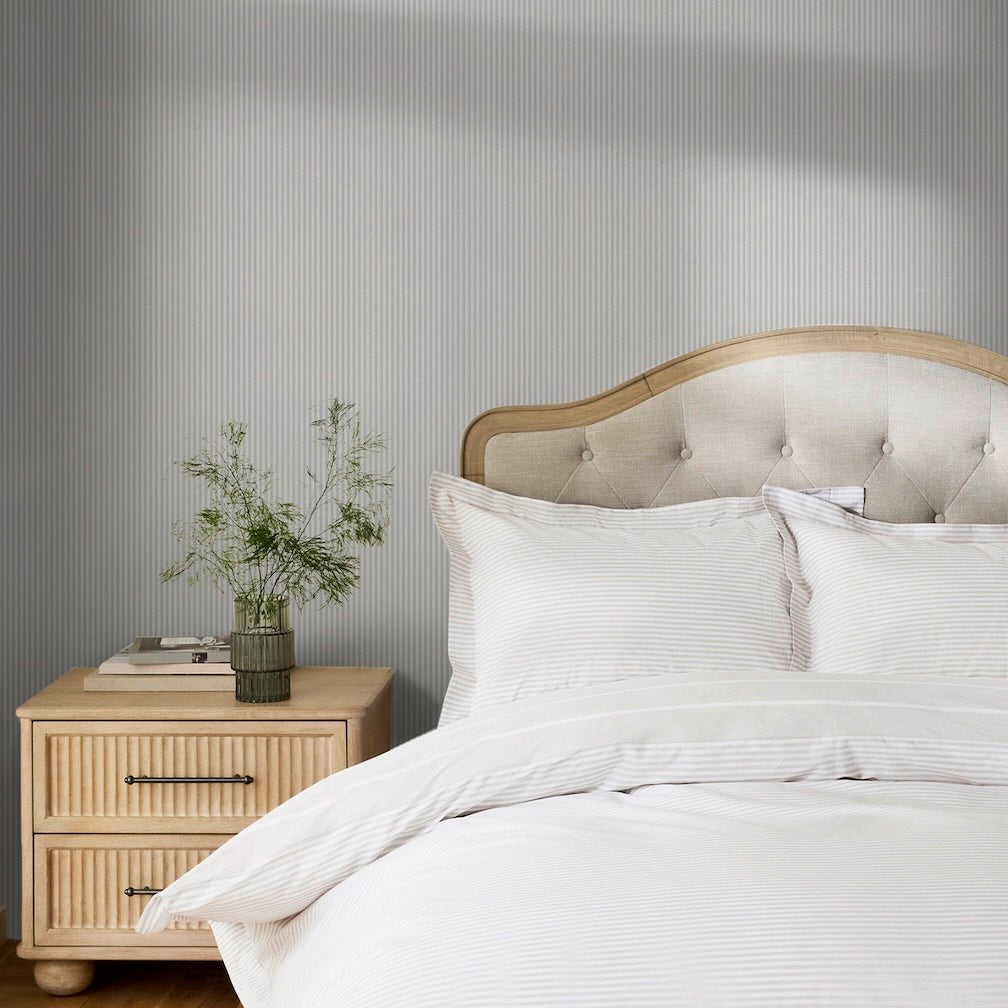 Next Soft Grey Ticking Stripe Wallpaper