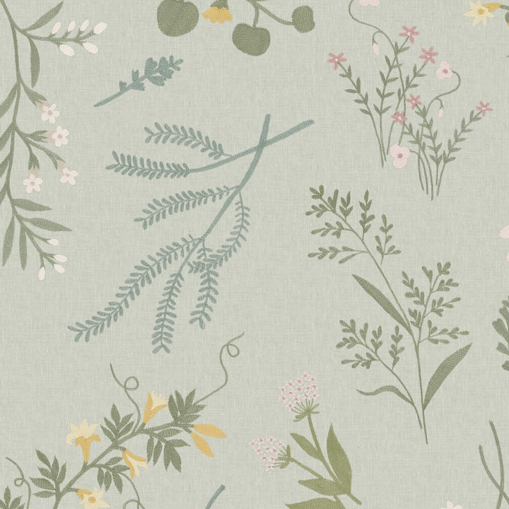 Next Sage Stitch Floral Wallpaper