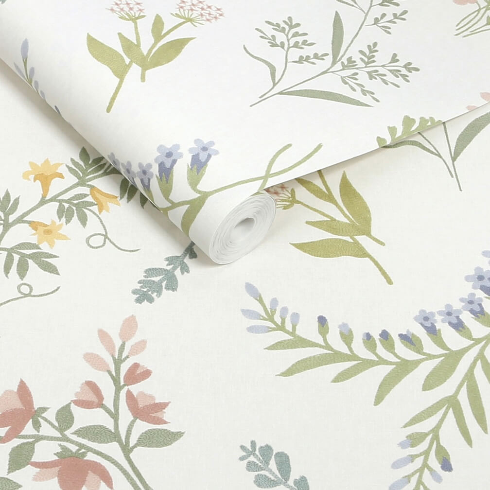 Next Ivory Stitch Floral Wallpaper