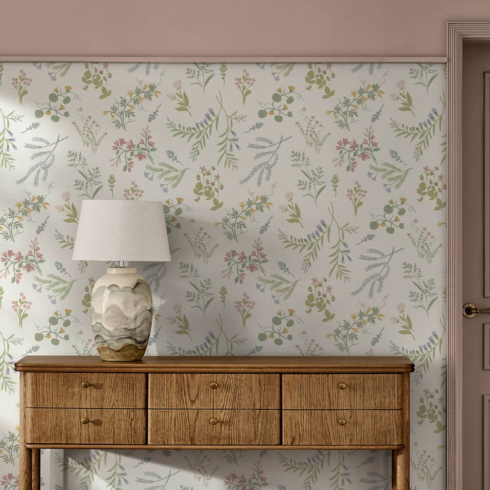Next Ivory Stitch Floral Wallpaper