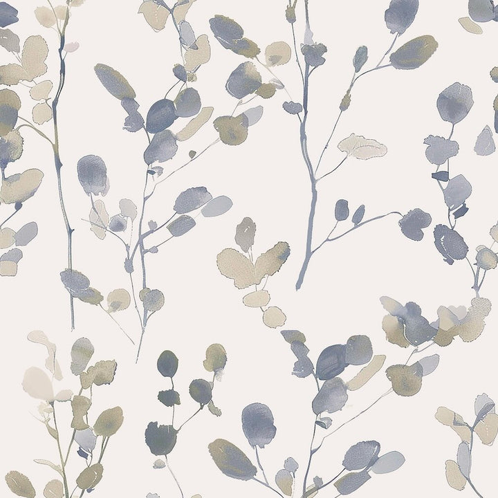 Next Natural Blue Honesty Leaf Wallpaper
