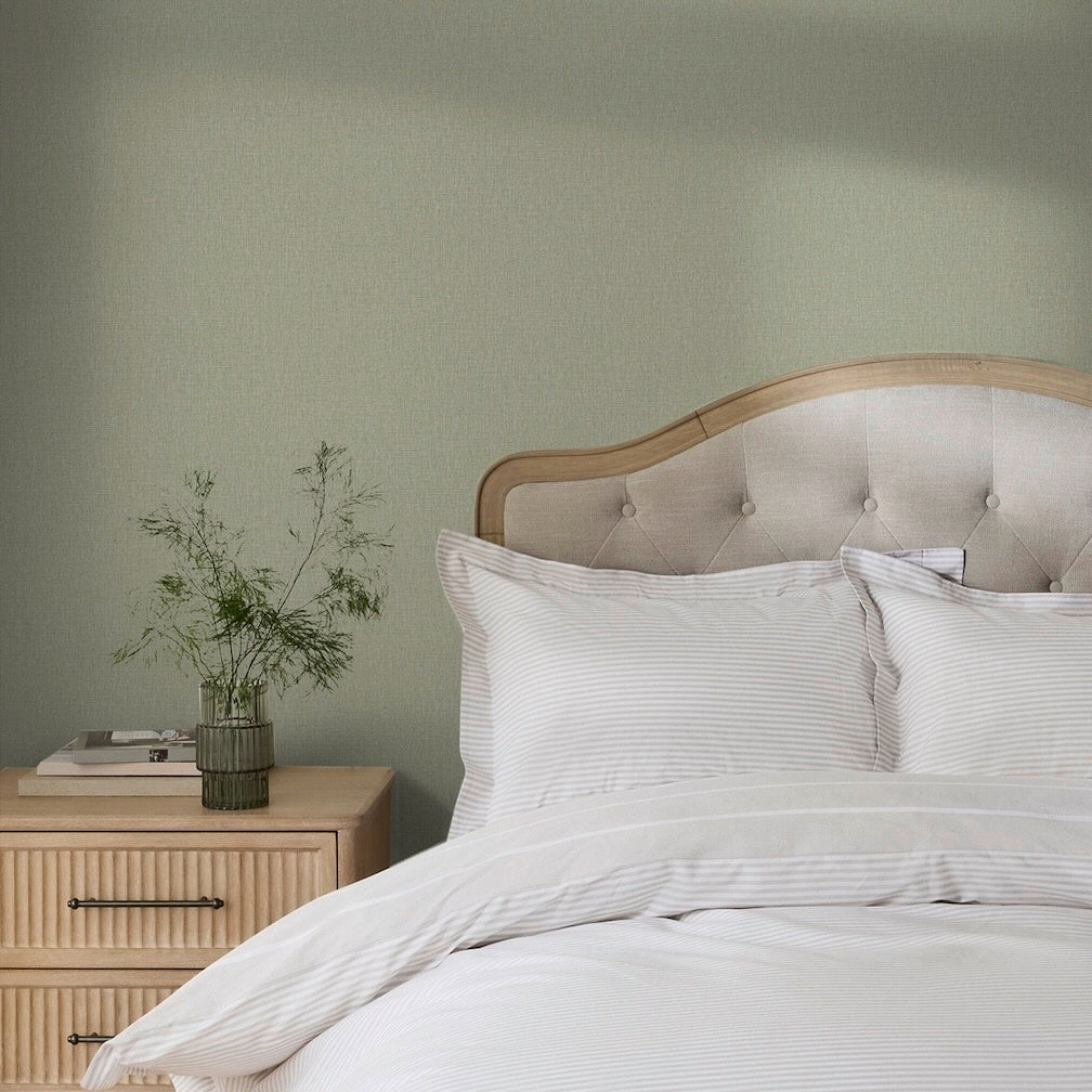 Next Sage Linen Look Wallpaper