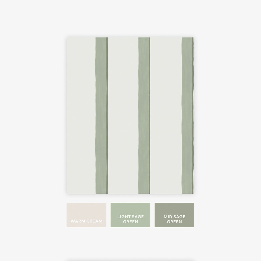 Next Green Painted Stripe Wallpaper